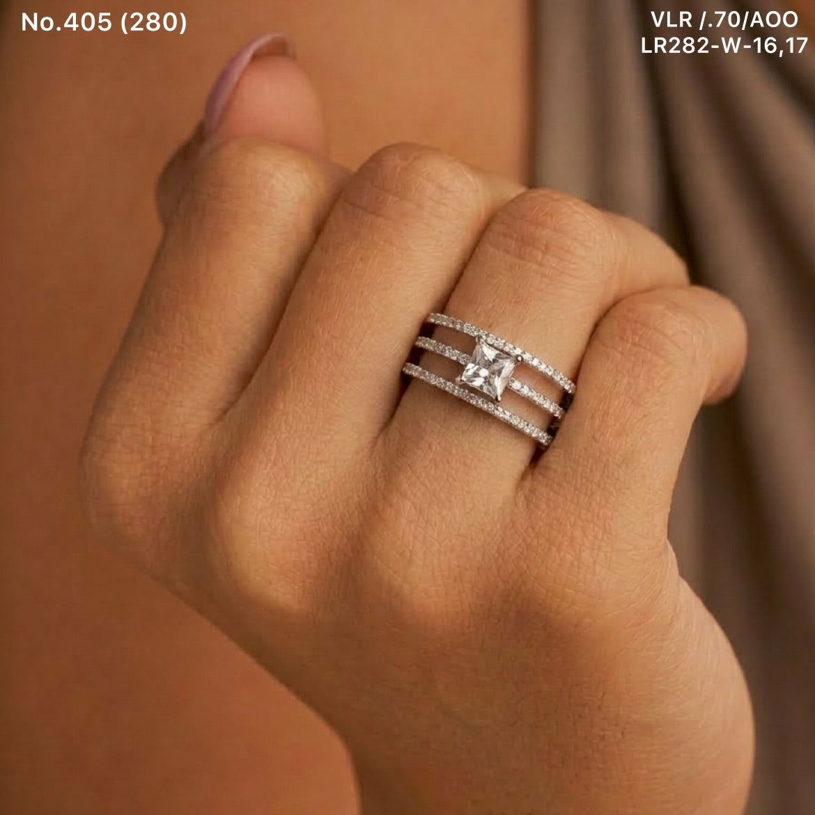 Layer spark silver ring for women