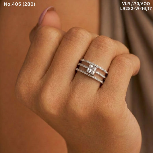 Layer spark silver ring for women