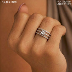 Layer spark silver ring for women