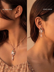 Moon pearl silver pendant set for women