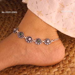 Heavystone couture silver anklet