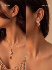 Royal blossom silver pendant set for women
