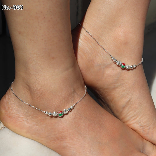 Silver Payal for Women by V One Jewellery