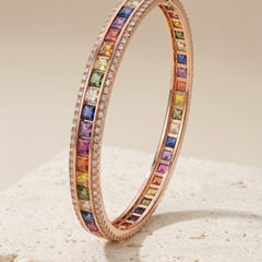 Multi shine silver kada for women