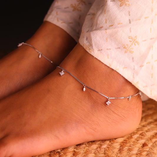 Mystic Charms Silver Payal for Women
