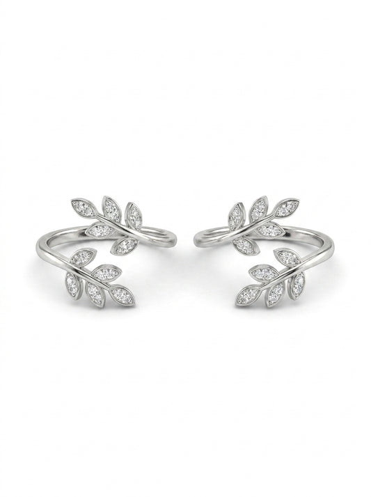 Elegant vine silver toerings for women