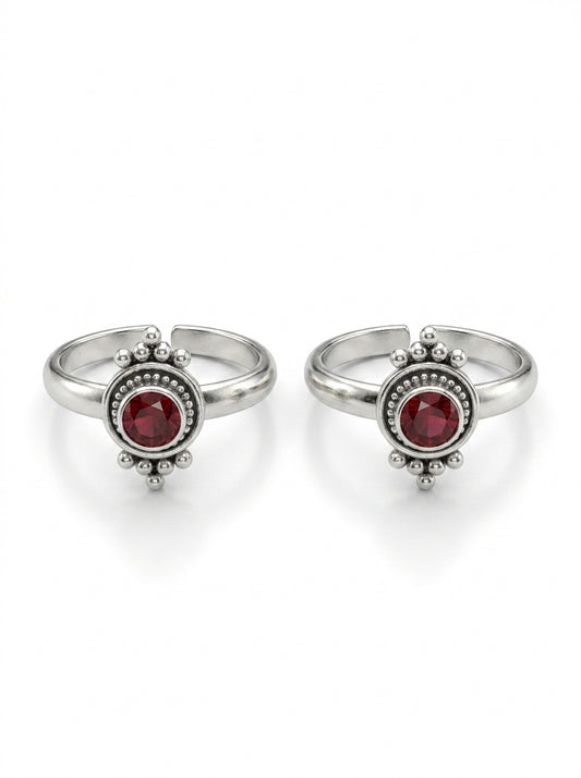 Zivah silver oxidised toerings for women