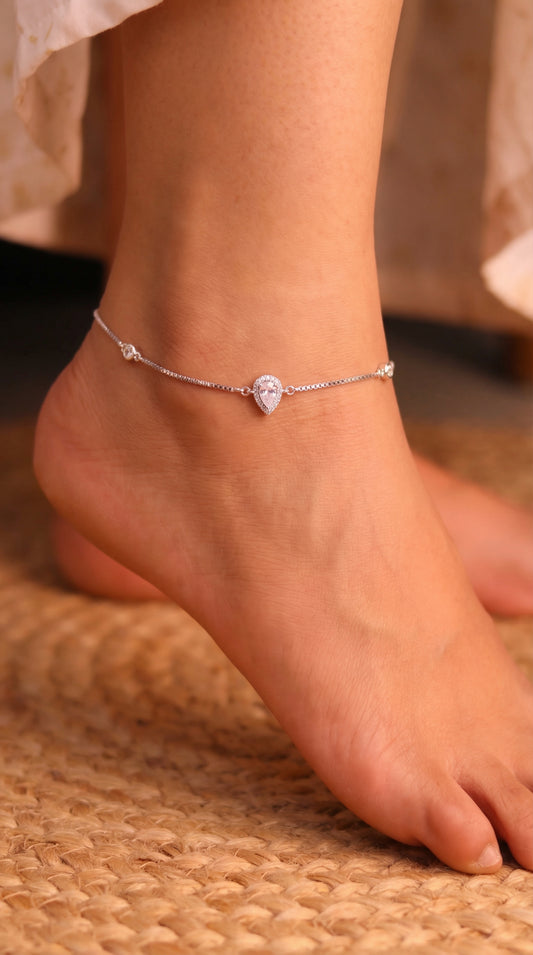 Silver Nayra Drop payal