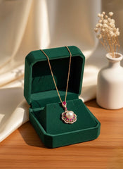 Pearl petal charm silver chain  pendant