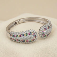Multi shine spark silver kada for women