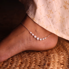 Celestial Bunches silver payal for women