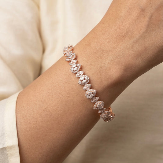 Charm wave silver kada for women