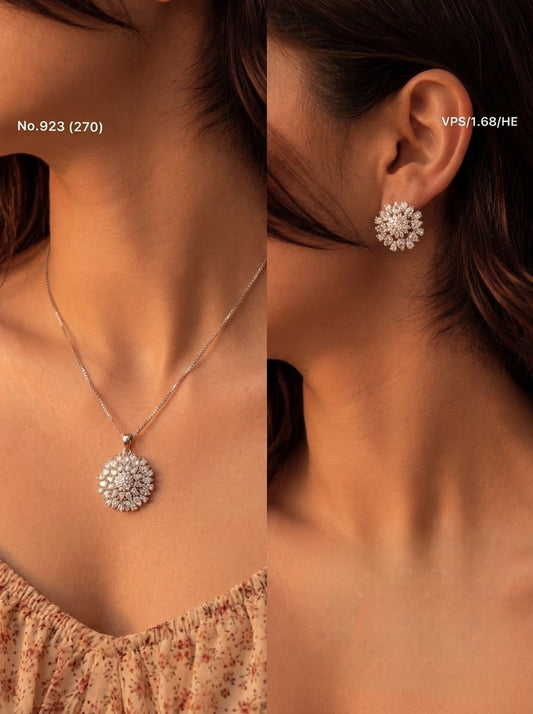 Elara silver pendant set for women