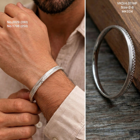 Nobel shield silver kada for men