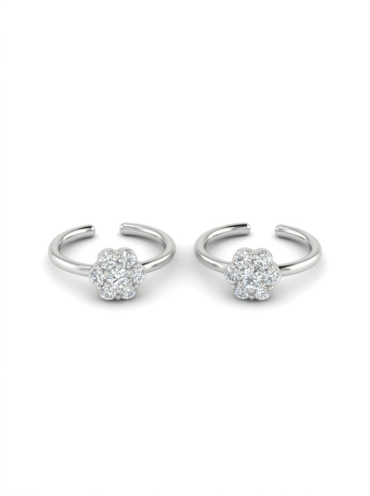 Moonlit charm silver toerings for women