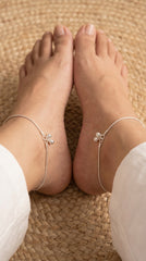 Hanging ghungaroo sleek silver Payal for women