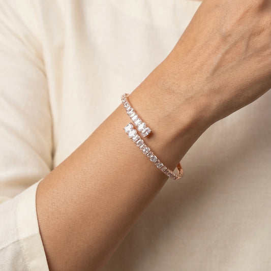Silver crown kada for women