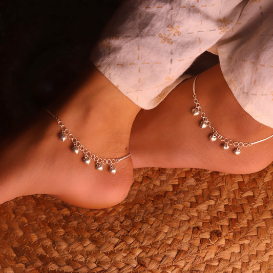 Cluster Charm Silver anklets for women