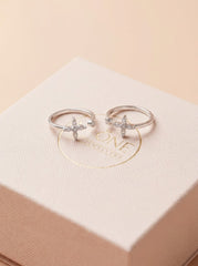 Galaxy charms silver toe rings for women