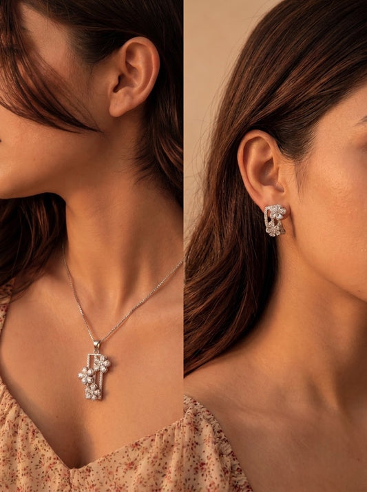 Veda silver pendant set for women