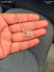 Triple elegance silver chain pendant