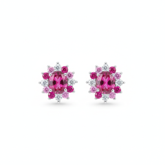 Blushing bloom silver stud