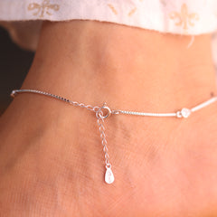 Ridhi Stone Charm Silver Payal for Women
