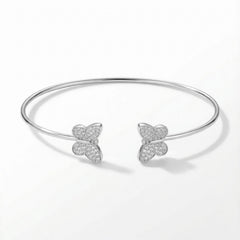 Twin flutter spark silver kada for women