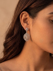 Celestial drop shine silver pendant set