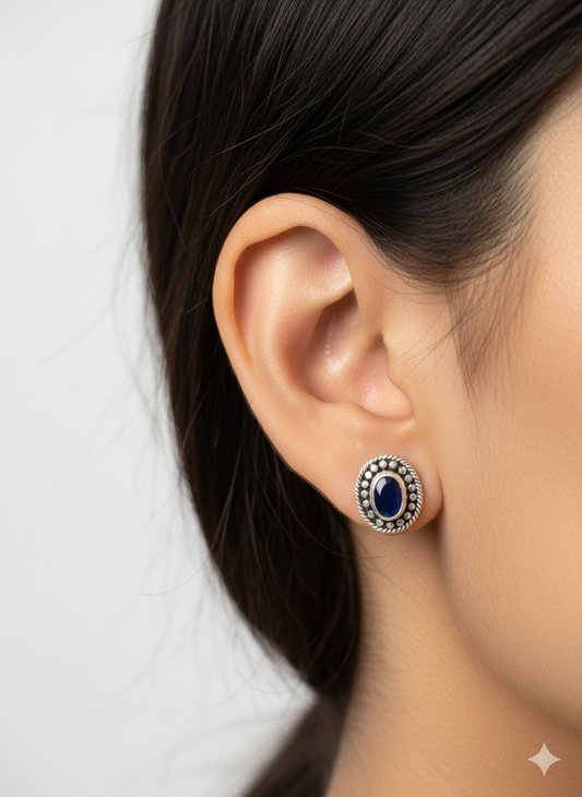 Celestial blue silver stud