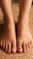 Gleam Thread Silver payal for women