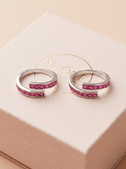 Pink harmony silver toerings for women