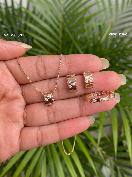 Glitter grace silver pendant set for women