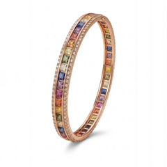 Multi shine silver kada for women