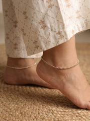 Three Tone Silver Beads Payal