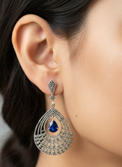 Neelam silver earrings