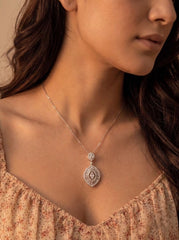 Celestial drop shine silver pendant set
