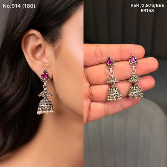 Heer Gulabi silver earrings