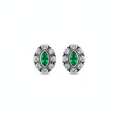 Prakriti green silver stud