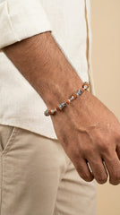 Silver Shiv Damroo Rudraksha Bracelet