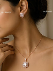 Frost shine silver pendant set for women