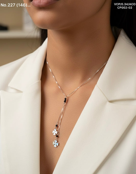 Charmed petals silver chain pendant