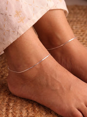Slimshine silver anklet for women