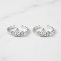 Royal fern silver toerings for women