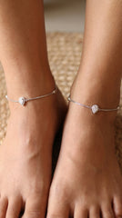 Silver Nayra Drop payal