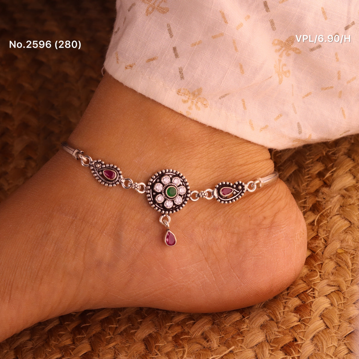 Gulbahar silver Payal for women