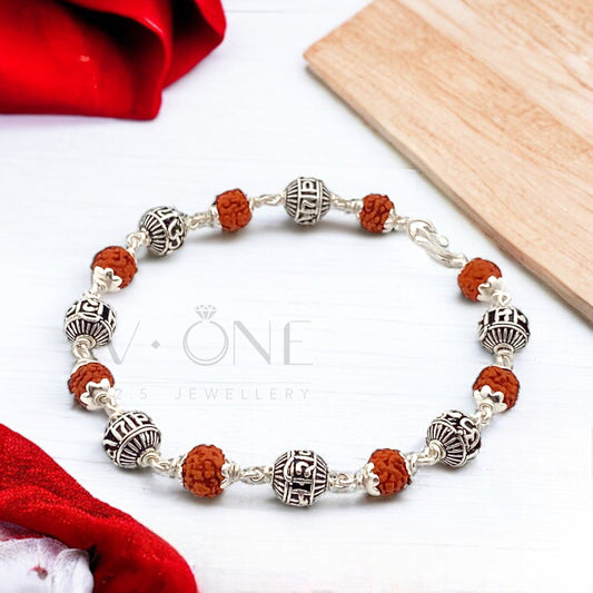 Silver Rudraksha Bracelet by V One Jewellery