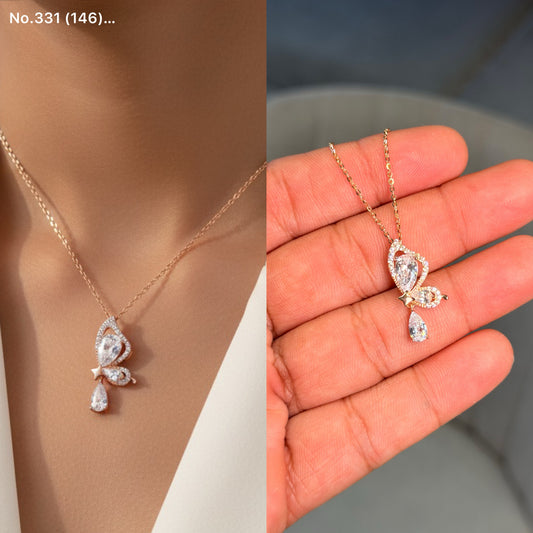 Wingdrop silver chain pendant