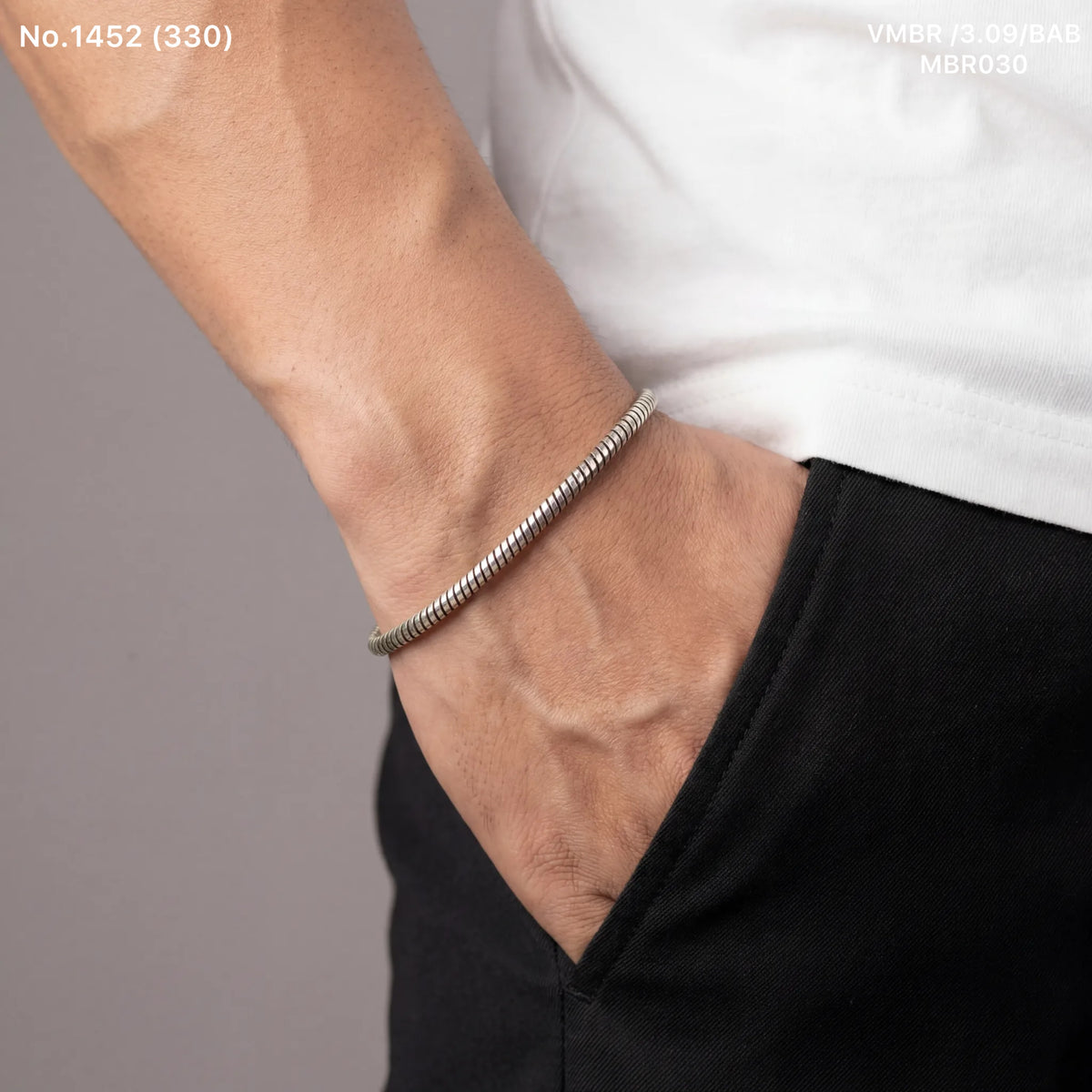 Silver vanguard bracelet for men