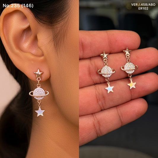 Galaxy dangle silver earrings